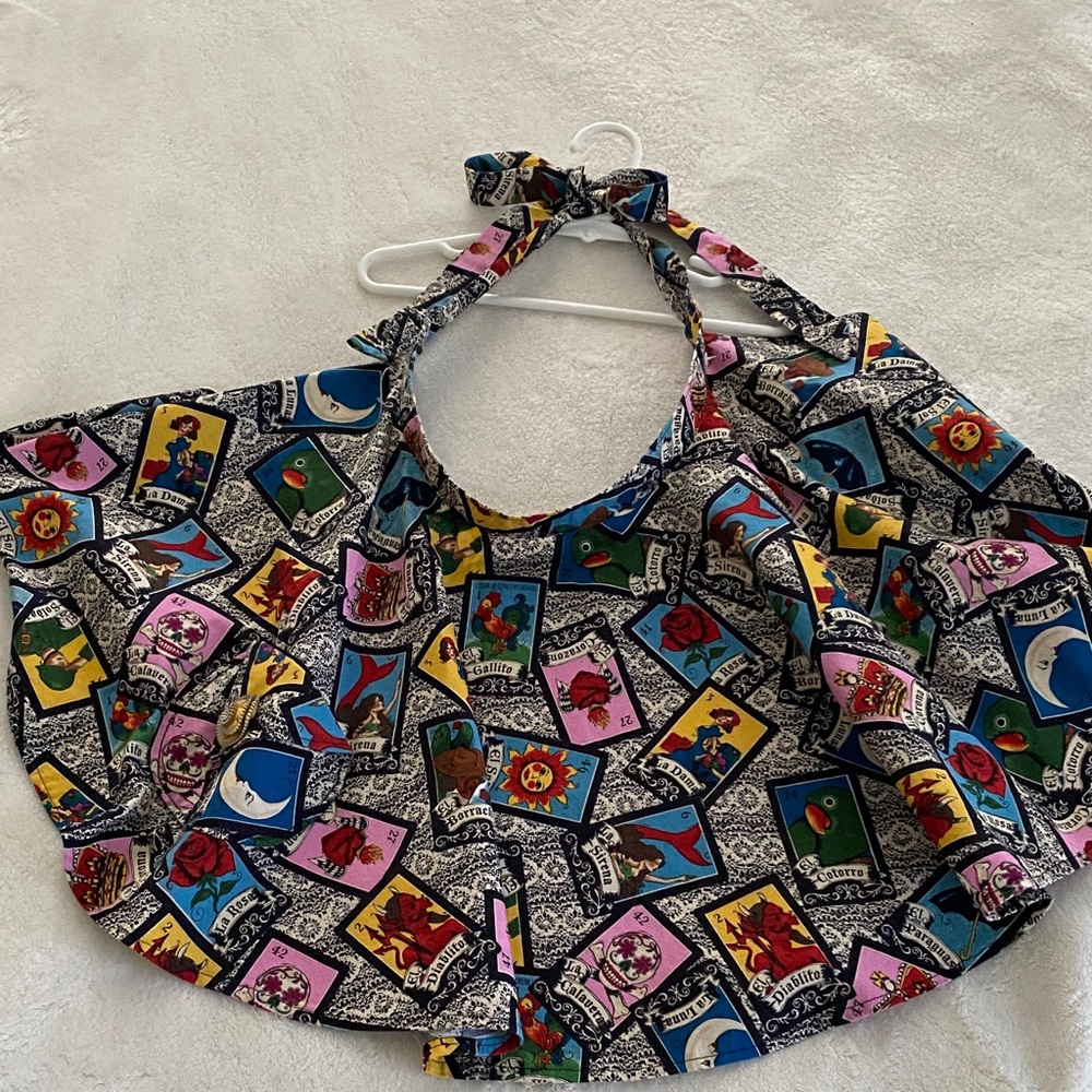 Flowy Colorful Lotería Print Apron
